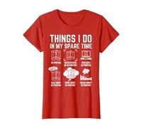 Things I do in My Spare time 3D Printing 3D Printer T-Shirt, Women, Red, X-Small