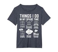 Things I do in My Spare time 3D Printing 3D Printer T-Shirt, Women's Plus, Heather Blue, 1X
