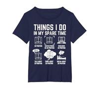 Things I do in My Spare time 3D Printing 3D Printer T-Shirt, Women's Plus, Navy Blue, 3X