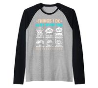 Things I Do In My Spare Time Biker Motorcycle Rider Riding Raglan Baseball Tee