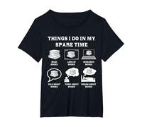 Things I Do in My Spare Time Books Lover Funny Books T-Shirt, Women's Plus, Black, 5X