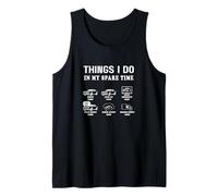 Things I Do in My Spare Time Car Lover Humor Retro Tank Top