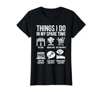 Things I Do in My Spare Time Car Mechanic Value Graphic T-Shirt, Women, Black, S