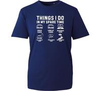 Things I Do in My Spare Time Car T Shirt - Funny Petrolhead Graphic Tee - Drive Look Research Talk Dream About Cars Gift for Car Enthusiasts (Navy, 11 Years)