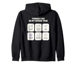 Things I Do In My Spare Time Cozy Gamer Video Game Zip Hoodie