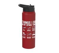 Things I Do in My Spare Time Flying Airplanes Pilot Funny Stainless Steel Insulated Water Bottle
