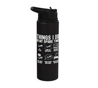 Things I Do in My Spare Time Flying Airplanes Pilot Funny Stainless Steel Insulated Water Bottle
