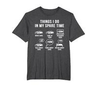 Things I Do in My Spare Time Funny Car Lover JDM Car Guy T-Shirt, Men's Big and Tall, Dark Heather Grey, 6X Tall