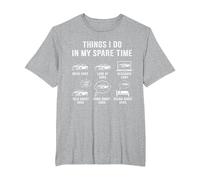 Things I Do in My Spare Time Funny Car Lover JDM Car Guy T-Shirt, Men's Big and Tall, Heather Grey, 2X Tall