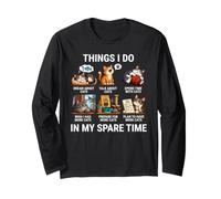 Things I Do in My Spare Time Funny Cat Long Sleeve T-Shirt