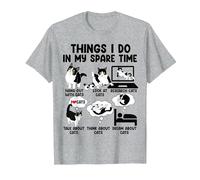 Things I Do in My Spare Time Funny Cat T-Shirt, Men, Heather Grey, 6X-Large