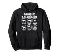 Things I Do In My Spare Time Funny Cows Animal Lover Graphic Pullover Hoodie
