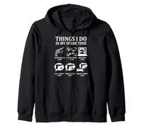 Things I Do In My Spare Time Funny Gun Lover Enthusiast Dad Zip Hoodie