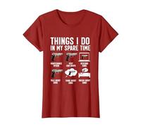 Things I Do in My Spare Time Funny Gun Lover Gun Enthusiast T-Shirt, Women, Cranberry Red, Medium