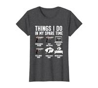 Things I Do in My Spare Time Funny Gun Lover Gun Enthusiast T-Shirt, Women, Dark Heather Grey, X-Large