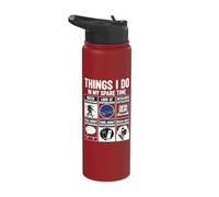 Things I Do in My Spare Time Funny Skateboard Watching Stainless Steel Insulated Water Bottle