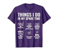 Things I Do in My Spare Time Funny Snorkeling Snorkel Diving T-Shirt, Men, Purple, XX-Large