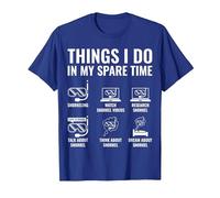Things I Do in My Spare Time Funny Snorkeling Snorkel Diving T-Shirt, Men, Royal Blue, Medium