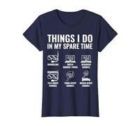 Things I Do in My Spare Time Funny Snorkeling Snorkel Diving T-Shirt, Women, Navy Blue, X-Small