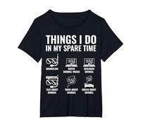 Things I Do in My Spare Time Funny Snorkeling Snorkel Diving T-Shirt, Women's Plus, Black, 4X