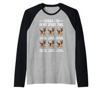 Things I Do In My Spare Time German Shepherd Dog Dad Mom Raglan Baseball Tee