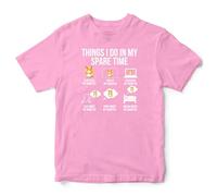 Things I Do in My Spare Time Hamster Kids T Shirt Funny Pet Play Boy Girl Tee, 9-11 Years, Light Pink