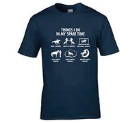 Things I Do in My Spare Time Horse Riding Horses Research Dream Horses Think About Research Horses Gift Unisex Adults Kids T Shirt Navy