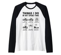 Things I Do in My Spare Time Motorcycle Rider Raglan Baseball Tee