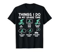 Things I Do in My Spare Time Mountain Bike Humor Value Graphic T-Shirt, Men, Black, S