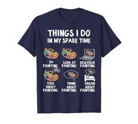 Things I Do in My Spare Time Painting Artist Art Painter T-Shirt, Men, Navy Blue, 3X-Large