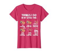Things I Do in My Spare Time Painting Artist Art Painter T-Shirt, Women, Red Heather, X-Large