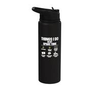 Things I Do in My Spare Time Plant Lover Funny Gardening Stainless Steel Insulated Water Bottle