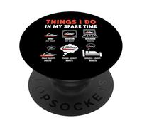 Things I Do In My Spare Time Pontoon Captain Boating Boater PopSockets Adhesive PopGrip