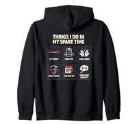 Things I Do In My Spare Time Powerlifter Gym Lifting Zip Hoodie
