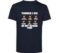 Things I Do in My Spare Time T Shirt Hang Out with Chickens Research Chickens Chicken Lovers Gift for GF/BF Gift for Friends Gift for Kids Birthday Xmas Unisex Adult & Kids Top Navy