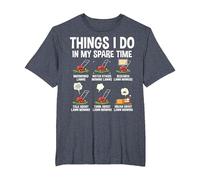 Things I Do in My Spare Time T-Shirt, Men's Big and Tall, Heather Blue, 2X Tall