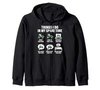 Things I Do In My Spare Time Tractor Farm Funny Farmer Zip Hoodie