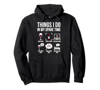 Things I Do In My Spare Time Wine Tasting Retro Art Pullover Hoodie