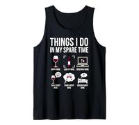 Things I Do in My Spare Time Wine Tasting Retro Art Tank Top