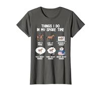 Things I Do in Spare Time Funny Horses Riding Racing Graphic T-Shirt, Women, Asphalt Grey, Medium