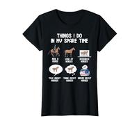 Things I Do in Spare Time Funny Horses Riding Racing Graphic T-Shirt, Women, Black, Medium