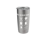 Things I Do in Spare Time Layout Typography Graphic Designer Stainless Steel Insulated Tumbler