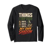 Things I Trip Over Boots Rocks Roots Funny Hiking Gift Long Sleeve T-Shirt