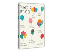 Things to Let Go of Mental Health Poster Negative Thought Therapy Office Biology School Guide Canvas Poster Wall Art Decor Print Picture Paintings for Living Room Bedroom Decoration 16x24inch(40x60cm)