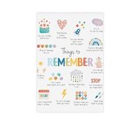 Things to Remember, Therapy Office Decor, Positive Affirmations, Anxiety Relief, Calming Corner, School Psychology, Cognitive Behavioral Therapy Canvas Poster Wall Art Decor Print Picture Paintings Fo