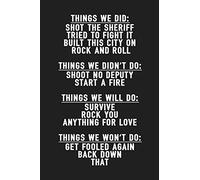 Things We Did: Journal To Write In For Music Lovers / Unique Diary / Funny Notebook - Song lyrics Cover