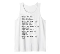 Things We Did Sarcastic Music Checklist Classic Song Lyrics Tank Top
