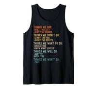 Things We Did Sarcastic Music Checklist Classic Song Lyrics Tank Top