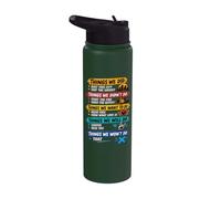 Things We Did Sarcastic Music Checklist Song Lyrics Classic Stainless Steel Insulated Water Bottle