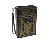 Things2Die4 Black and Gold Book of Dracula Vinyl Handbag Novelty Clutch Purse Crossbody Bag